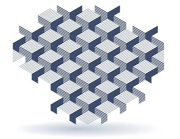 幾何学的な3Dキューブベクトル抽象的な背景 幾何学的な抽象アート現代建築都市の建物のテーマ 立方体形状やフォーム組成低ポリスタイル — ストックベクタ