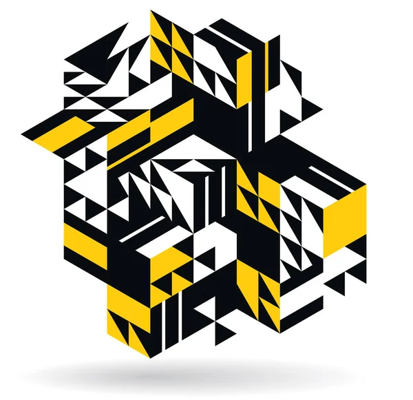 Isometric Cubes Vecteur Abstrait Fond Géométrique Jaune Abstraction Art Architecture — Image vectorielle