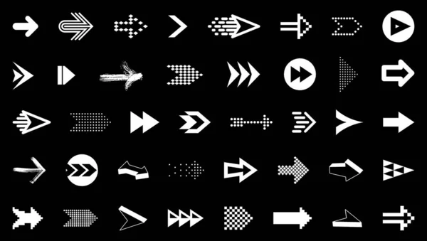 Arrow Symbols Big Set Different Shapes Styles Concepts Cursors Icons — Stock Vector