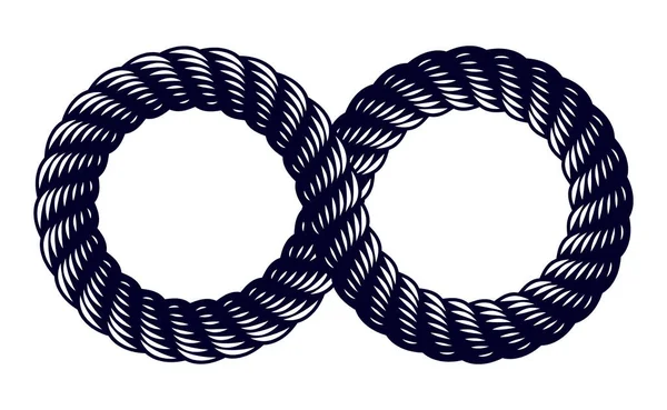 Άπειρο Σύμβολο Κατασκευασμένο Από Σχοινί Διάνυσμα Λογότυπο Τατουάζ — Διανυσματικό Αρχείο