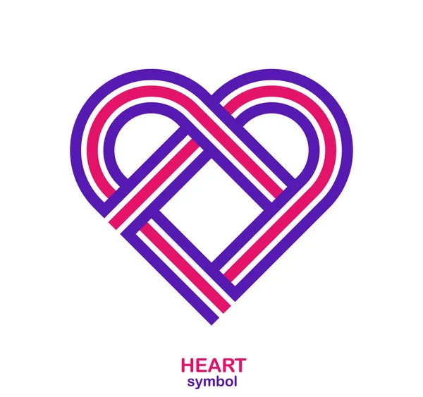 Symbole Coeur Dans Logo Vectoriel Style Géométrique Moderne Isolé Sur — Image vectorielle
