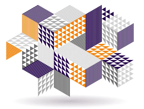 Arrière Plan Abstrait Vectoriel Géométrique Noir Jaune Avec Des Cubes — Image vectorielle