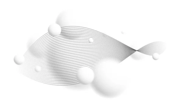 Sphères Déconcentrées Lumière Doux Avec Des Particules Flux Vecteur Onde — Image vectorielle