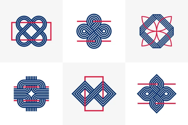 Abstract Geometric Linear Symbols Vector Set Graphic Design Elements Logo — Stockvektor