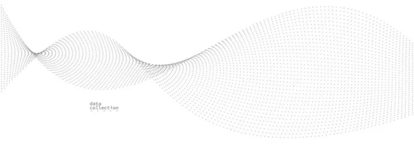 Серые Точки Движении Векторный Абстрактный Фон Массив Частиц Волнистый Поток — стоковый вектор