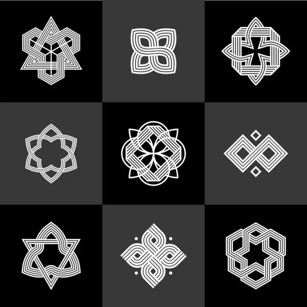 Abstract Geometric Linear Symbols Vector Set Graphic Design Elements Logo — ストックベクタ