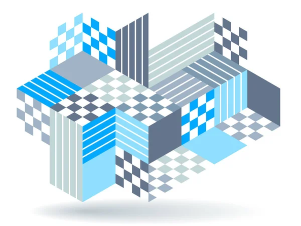Abstract Vector Wallpaper Isometric Cubes Blocks Geometric Construction Blocks Shapes — Stock Vector