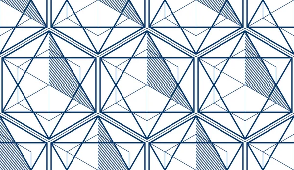 Geometrische Linien Abstraktes Nahtloses Muster Vektorhintergrund Technologie Stil Engineering Linie — Stockvektor