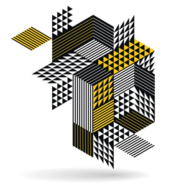 Ізометричні Кубики Векторний Абстрактний Геометричний Фон Жовта Абстракція Мистецтво Архітектура — стоковий вектор