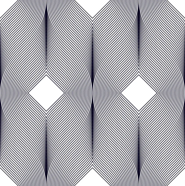 シームレスな幾何学的なパターン 幾何学的なシンプルなファッション ファブリックのプリント 反復タイル テクスチャをベクトルします 波状曲線図形のトレンディな繰り返しモチーフ 単一の色は 黒と白 ファブリック 折り返しのために使用可能 — ストックベクタ