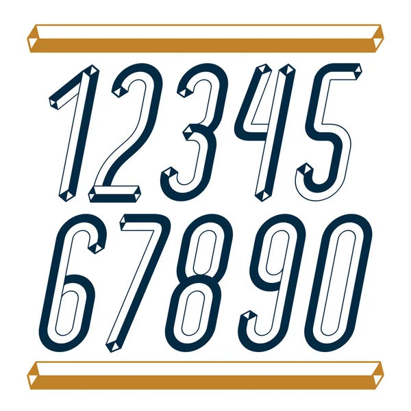 Модные Винтажные Векторные Цифры Коллекция Цифр Создании Художественного Плаката Могут — стоковый вектор
