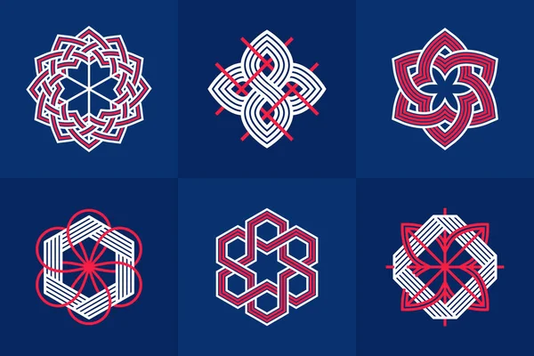 Abstract Geometric Linear Symbols Vector Set Graphic Design Elements Logo — Vetor de Stock