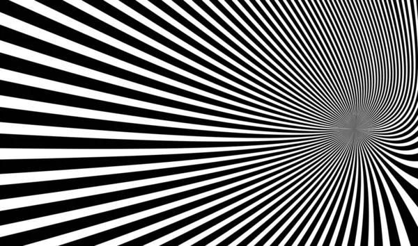 Arte Distorsionada Perspectiva Blanco Negro Líneas Movimiento Vector Abstracto Fondo — Archivo Imágenes Vectoriales