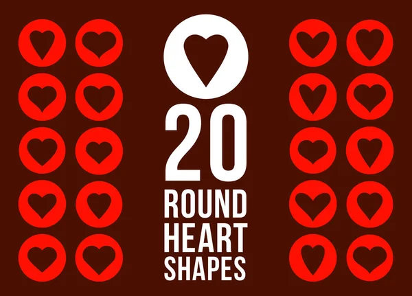 Hearts Circles Icons Logos Vector Set Graphic Design Elements Different — Stockový vektor