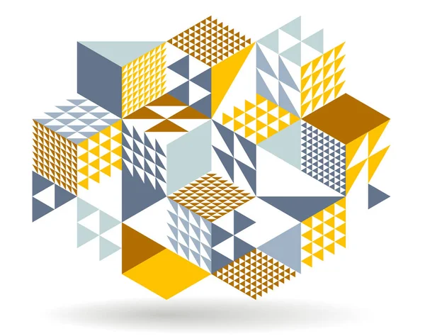 Preto Amarelo Vetor Geométrico Abstrato Fundo Com Cubos Formas Isométrico — Vetor de Stock
