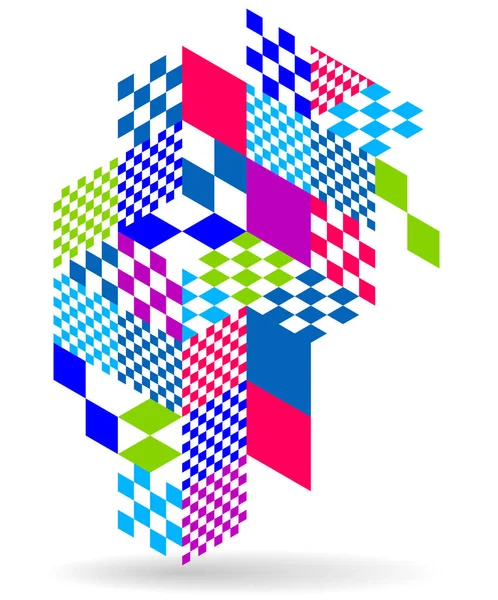 Conception Isométrique Cubique Vecteur Géométrique Abstrait Fond Thème Abstraction Ville — Image vectorielle