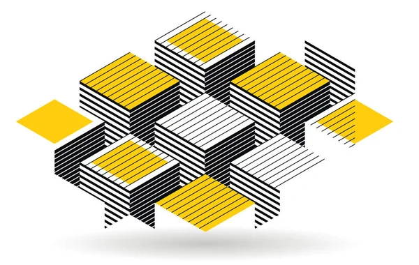Abstrakcyjna Sztuka Wektorowa Trójwymiarowym Izometrycznym Tłem Geometrycznym Kostek Bloki Art — Wektor stockowy