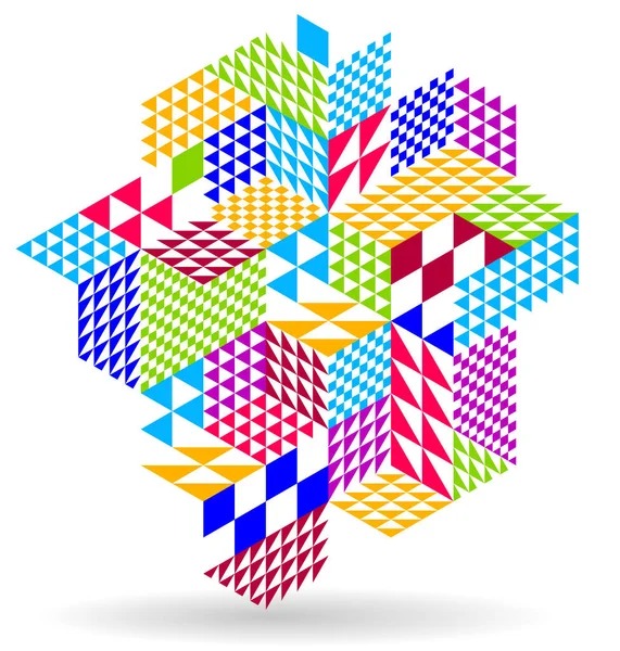 Isometrico Cubo Disegno Vettoriale Geometrico Astratto Sfondo Città Moderna Astrazione — Vettoriale Stock