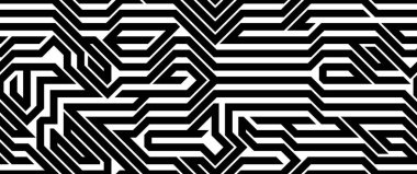 Tekniksiz doğrusal şablon vektörü, tek renkli devre kartı sınırsız arkaplan duvar kağıdı resmi, siyah beyaz geometrik tasarım mikro resim.