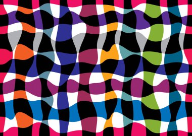 Sanatsal eğrisi çizgiler Dikişsiz desen, soyut renkli vektör arka plan. Kumaş, duvar kağıdı, sarma, Web ve baskı için kullanılabilir.