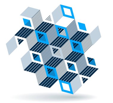 Isometric 3D küp vektörü soyut geometrik arkaplan, soyut sanat çokgen grafik tasarım duvar kâğıdı, küp şekiller ve düşük polen biçimi oluşturur.