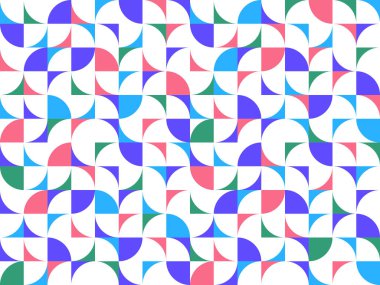 Geometrik soyut, basit geometri elementleri ile renksiz, 70 'ler tarzında duvar kağıdı arka planı, Bauhaus yapıcı tarzı fayanslar..