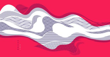 Doğa sanatı oryantal Japon tarzı vektör soyut arka plan kırmızı renklerde, su şekilleri ve dokuları gibi akışkan.