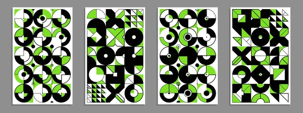 Abstract Geometric Posters Covers Set Vector Background Pattern Magazine Catalog — Stock Vector