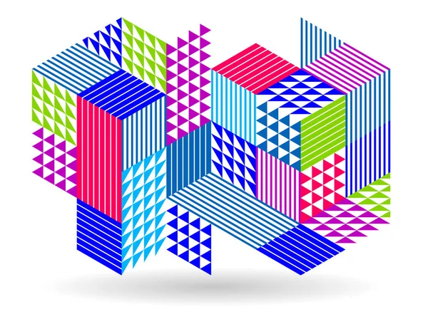 Изометрический Кубический Дизайн Векторный Геометрический Абстрактный Фон Современная Тема Абстракции — стоковый вектор