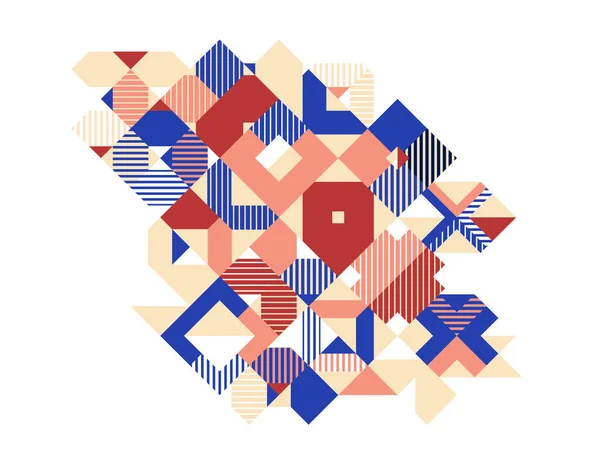 Fondo Geométrico Abstracto Azulejos Modulares Cerámica Color Étnico Diseño Gráfico — Vector de stock