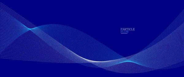 Dark Blue Airy Particles Flow Vector Design Abstract Background Wave — Stock Vector