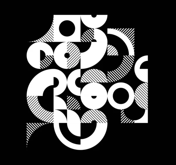 Fondo Vectorial Geométrico Abstracto Blanco Negro Arte Rayas Azulejos Modulares — Vector de stock