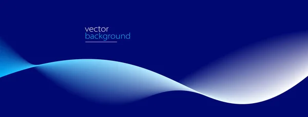 Kurvenformfluss Vektor Abstrakter Hintergrund Dunkelblauem Farbverlauf Dynamisches Und Geschwindigkeitskonzept Futuristische — Stockvektor