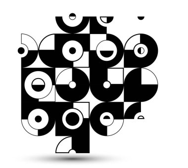 Soyut geometrik model vektör arkaplan izole, teknoloji stili motor bileşim gibi görünüyor, mühendislik taslak modeli, siyah ve beyaz.