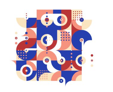 Soyut geometrik arkaplan, modüler kaplama seramik renkli etnik motif grafik tasarım kompozisyonu, yerli Amerikan Aztek süsü.