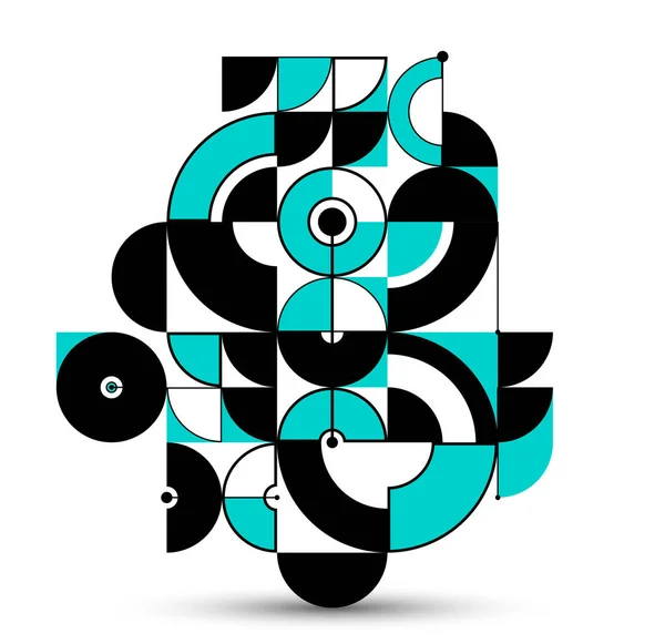 Vecteur Abstrait Bauhaus Fond Géométrique Ingénierie Technique Ressemblent Des Formes — Image vectorielle