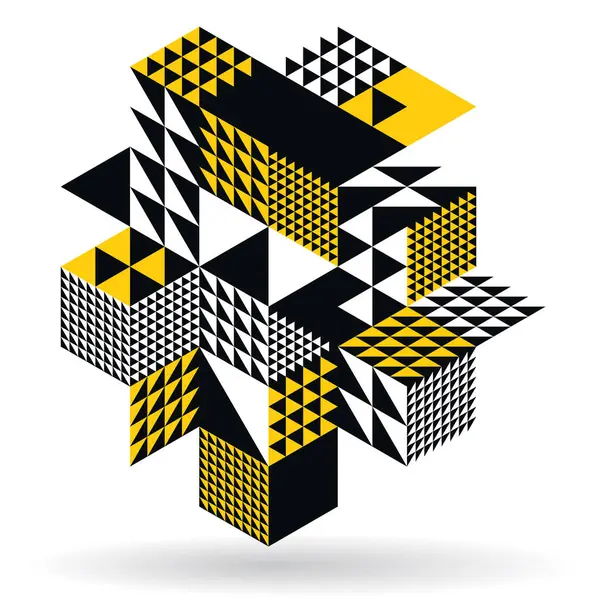 Изометрические Кубики Векторный Абстрактный Геометрический Фон Желтая Абстракция Искусства Архитектуры — стоковый вектор