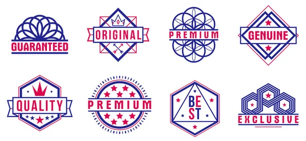 Premium Beste Kwaliteit Vectoremblemen Set Badges Logo Collectie Voor Verschillende — Stockvector