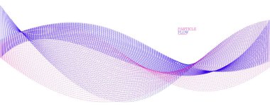 Akan parçacık dalgası ile sakin vektör soyut arkaplan, kolay ve yumuşak eğri çizgileri hareket, hava ve rahatlatıcı illüstrasyon noktalar.