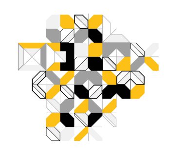 Soyut vektör geometrik arkaplan, teknoloji mühendisliği şekil ve çizgi bileşimi, mekanik motor endüstrisi tarzı, modüler mozaik izole edilmiş gibi görünüyor.