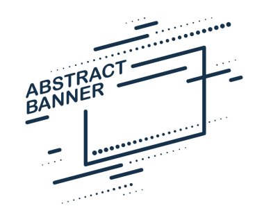 Reklamlar için vektör soyut monokrom pankartı, beyaz üzerine izole edilmiş basit grafik tasarımı, minimal geometrik arkaplan.