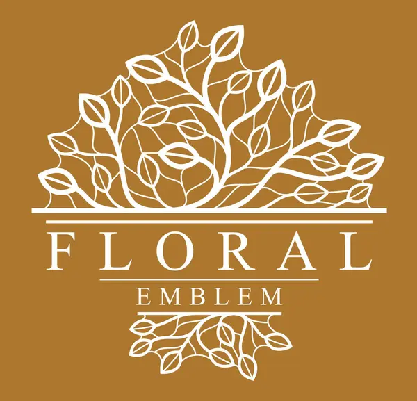 Luxury Classic Style Elegant Vector Floral Emblem Dark Background Boutique — Stock Vector