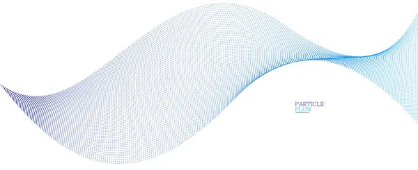 ライトブルーの抽象的な背景 流れる粒子のベクトル波 動きのドットの曲線 技術と科学のテーマ 風通しの良い 簡単な未来的なイラスト — ストックベクタ