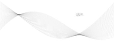 Akan parçacıkların dalgası ile vektör soyut arkaplan, duman akışı açık gri tasarım, pürüzsüz ve yumuşak rahatlatıcı resim.