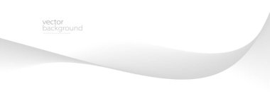 Açık gri gradyan, dinamik ve hız konsepti, fütüristik teknoloji veya hareket sanatında eğri şekil akış vektörü soyut arkaplan.