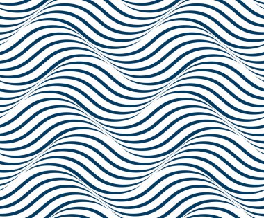 Su dalgaları pürüzsüz desen, vektör eğrisi çizgileri soyut tekrar kiremit arka plan, mavi renkli ritmik dalgalar.
