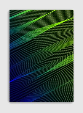 Lineer vektör minimal trend broşür tasarımı, kaplama şablonu, geometrik yarım ton gradyanı. Pankartlar, afişler, posterler, ilanlar için. Güzel ve özel, desen dokusu.