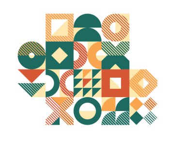 Soyut geometrik arkaplan, modüler kaplama seramik renkli etnik motif grafik tasarım kompozisyonu, yerli Amerikan Aztek süsü.