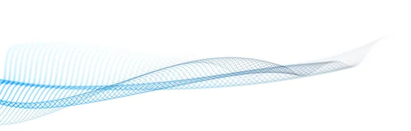 美丽的矢量抽象背景飞行粒子在运动 波浪形线条流动大数据技术和科学主题 三维点阵流动运动 纳米技术 — 图库矢量图片