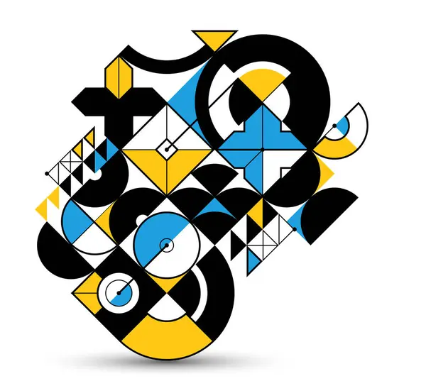 Fond Vectoriel Artistique Géométrique Abstrait Papier Peint Style Bauhaus Avec — Image vectorielle